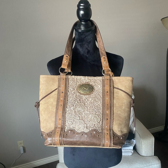 Justin Boots Bags Justin Concealed Carry Light Tan Lace Handbag